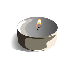 candle small realistic vector illustration isolated