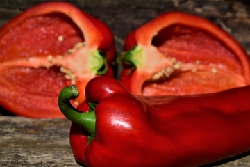 red pepper and pepper