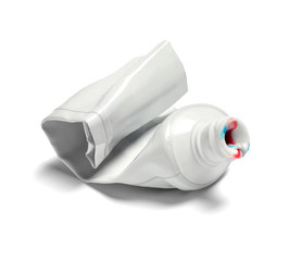 toothpaste white tube hygiene used empty