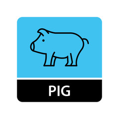 Pig icon for web and mobile