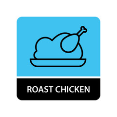 Roast chicken icon for web and mobile