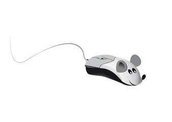 Computer mouse, living mouse aligoria. Isolated. White background. Vector