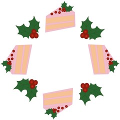This is frame with cake on white background. Could be used for holidays, postcards, banners, flyers, etc.