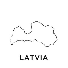 Latvia map vector design template