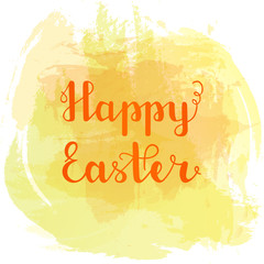 Text Happy Easter. Hand lettering. Vector illustration