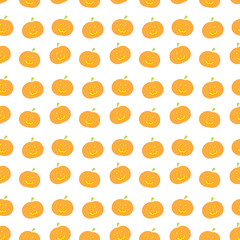 Halloween pumpkin seamless pattern in modern flat style. Vector illustration. Vector illustration. EPS10.