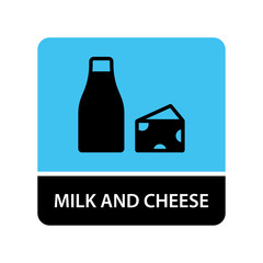Milk and cheese icon for web and mobile