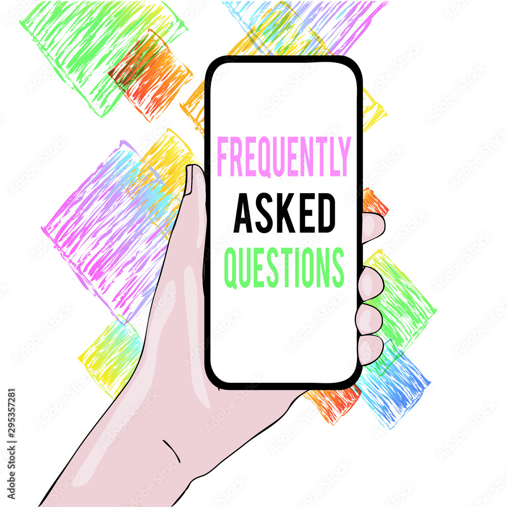 Aufkleber conceptual hand writing showing frequently asked questions. concept meaning inquries that been infor