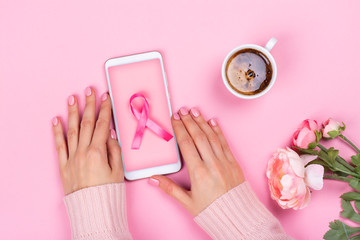 Breast cancer awareness background - Powered by Adobe