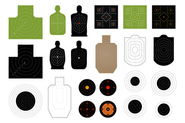 Shooting targets for firing practice on a rifle range, police or army training fields.