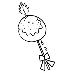 Lollipop. Coloring page or book, antistress, hobby. Sweet lollipop on white background illustration - Vector. Vector illustration