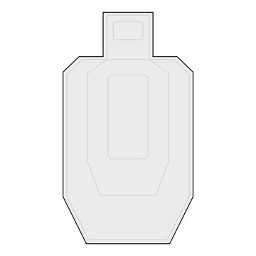 recommend clip art: Outlined human torso shaped target for a shooting practice on a gun range.
