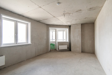 Russia, Moscow- May 16, 2019: interior room apartment. standard repair decoration in hostel. self-finish rough repair