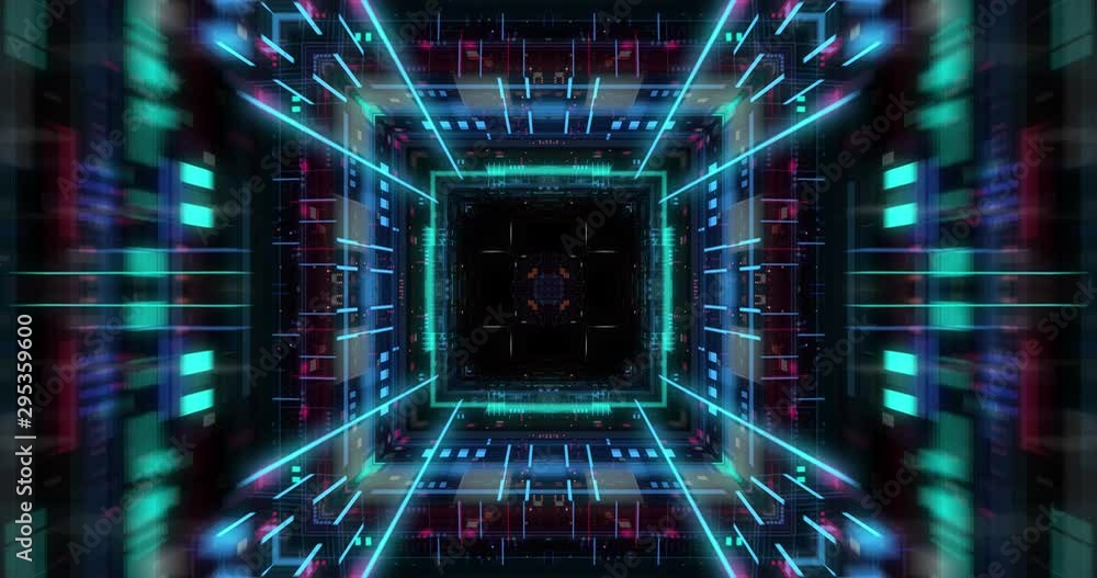 Poster quantum computer environment with digital technology, processing unit of an advanced artificial inte