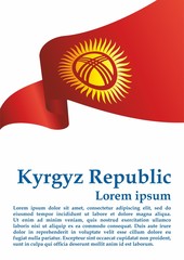 Flag of Kyrgyzstan, Kyrgyz Republic. Template for award design, an official document with the flag of Kyrgyzstan. Bright, colorful vector illustration.