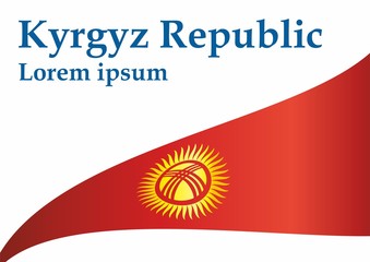 Flag of Kyrgyzstan, Kyrgyz Republic. Template for award design, an official document with the flag of Kyrgyzstan. Bright, colorful vector illustration.