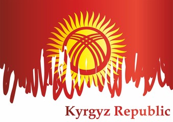 Flag of Kyrgyzstan, Kyrgyz Republic. Template for award design, an official document with the flag of Kyrgyzstan. Bright, colorful vector illustration.