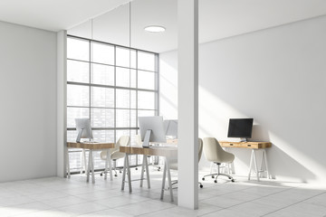 White comfortable modern office corner
