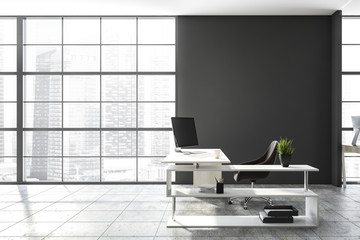 Gray manager office workplace interior