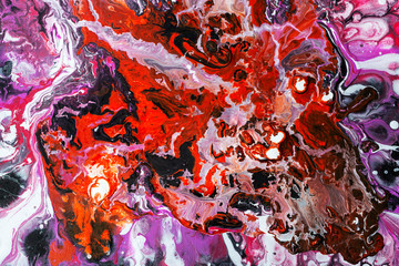 Modern multicolor abstract pattern with acrylic paints.