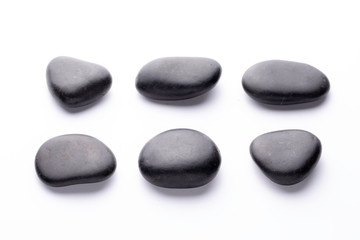 Black stones set close up