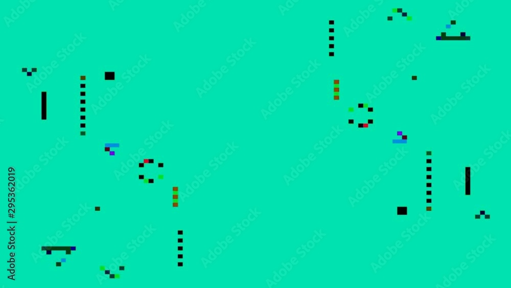 Poster pixelated fun geometrical figures loop colored motion background