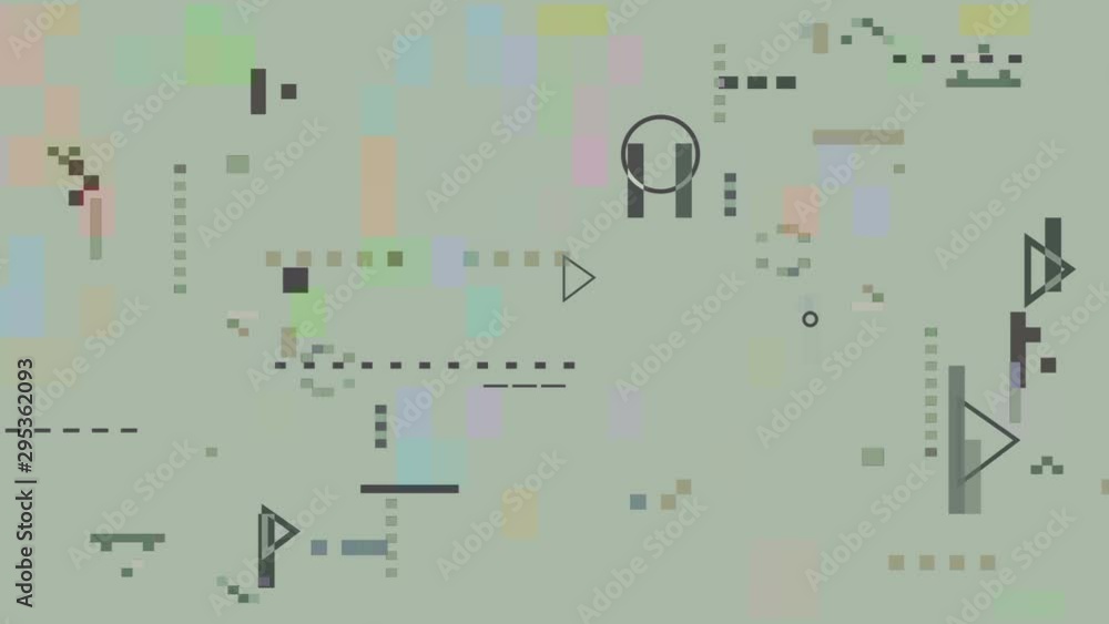 Poster pixelated fun figures loop colored motion background