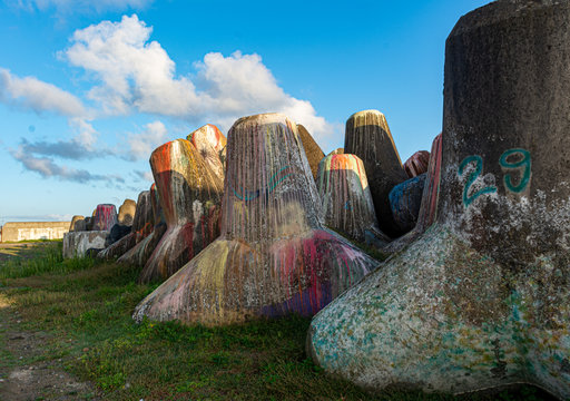 Tetrapods At Ponta Delgada, Azores, Portugal