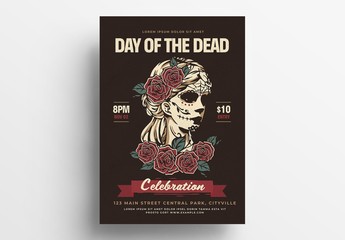 Day of the Dead Illustrative Flyer Layout