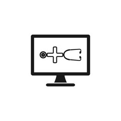 Online Medical Service Icon. Flat style vector EPS.
