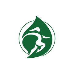 Organic leaf people logo template