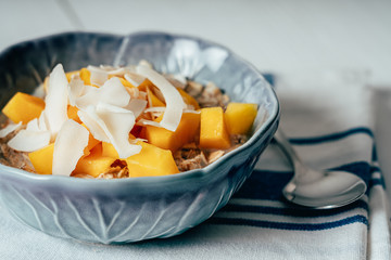 Tropical Oats Porridge With Mango And Coconut Milk