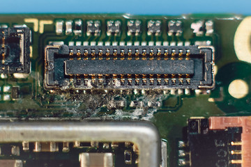 closeup of electronic circuit board