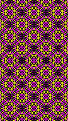 Ornate geometric pattern and abstract multicolored background