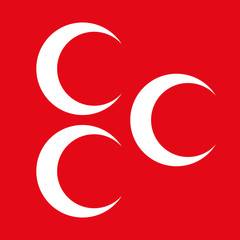 Three white crescents on red is the symbol of the Turkish patriots - Eps 10 vector and illustration
