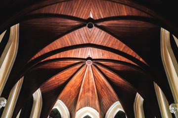 Wooden ceiling in the church