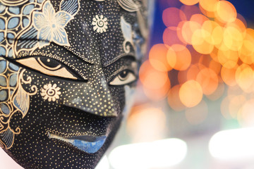 Batik mask with blurry background. Traditional batik mask