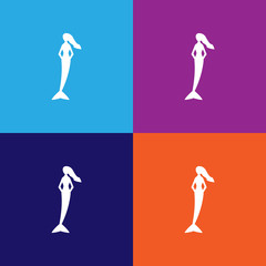 Fototapeta na wymiar mermaid silhouette. Element of fairy-tale heroes illustration. Premium quality graphic design icon. Signs and symbols collection icon for websites, web design, mobile app