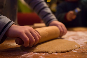 rolling pin christmas baking with children