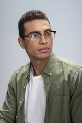 Fototapeta premium Handsome male being deep in his thoughts