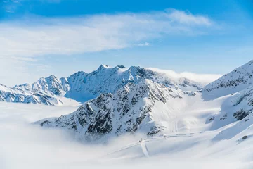 Gordijnen Panorama of ski runs on the Kaunertal glacier in Austria. © ryszard filipowicz