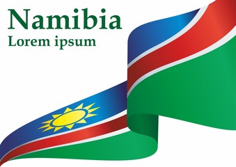 Obraz premium Flag of Namibia, Republic of Namibia. Template for award design, an official document with the flag of Namibia. Bright, colorful vector illustration.