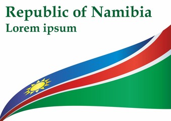 Flag of Namibia, Republic of Namibia. Template for award design, an official document with the flag of Namibia. Bright, colorful vector illustration.