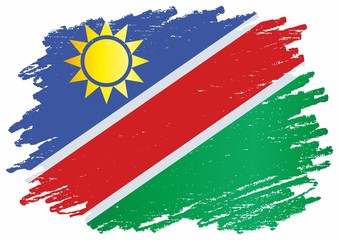 Flag of Namibia, Republic of Namibia. Template for award design, an official document with the flag of Namibia. Bright, colorful vector illustration.