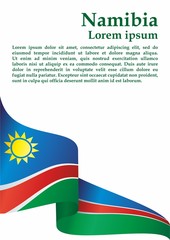 Flag of Namibia, Republic of Namibia. Template for award design, an official document with the flag of Namibia. Bright, colorful vector illustration.