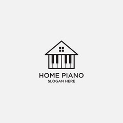 home piano logo template - vector