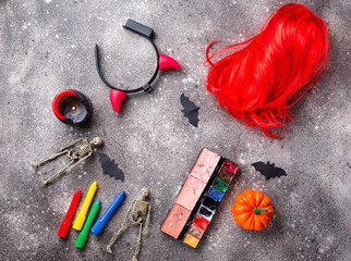Halloween party accessories and wig
