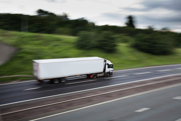 Obraz na płótnie Canvas Lorry Traffic on motorway, United Kingdom