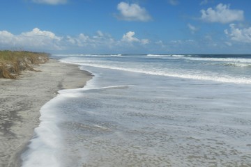 Beautiful ocean background on Atlantic coast of North Florida 
