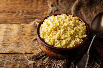 Millet porridge in the bowl